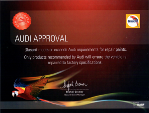Audi Approval certificate