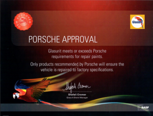 Porsche approval certificate