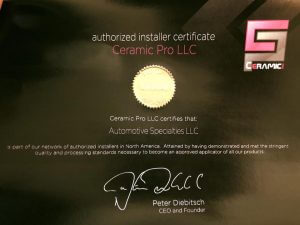 ceramic pro coating certificate